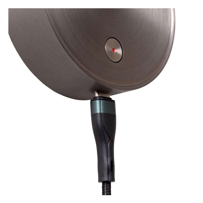 Lucide Premium ASJA - Rechargeable Wall spotlight / Wall light - Battery pack- LED 3 StepDim - 1x3W 2700K - Grey iron